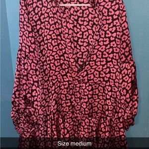 Pink Leopard Print Women's Top